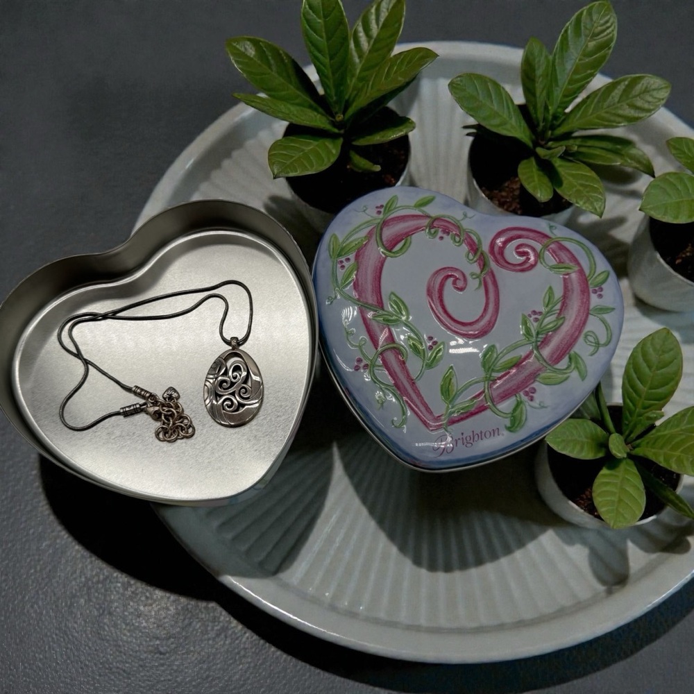 Brighton Heart Shaped Large Tin - 6” x 6”- Empty